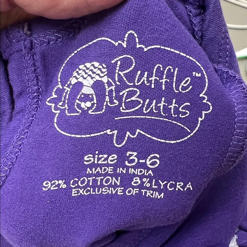 Ruffle Butte Purple Green &pink dress with bow and flower size 3-6 months